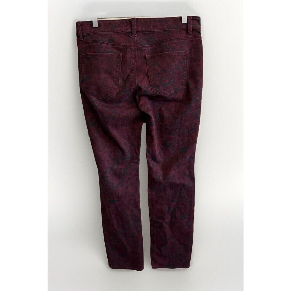 Ann Taylor Modern Fit Jeans Size 10 Purple‎ & Black Straight Stretch Denim (b1) - Picture 2 of 7